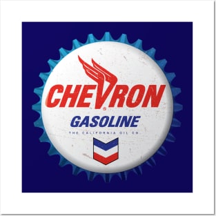 Chevron Gasoline Bottle Cap Retro T-Shirt Posters and Art